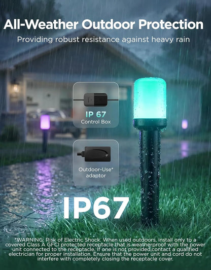 Govee Outdoor Cylinder Pathway Lights, 8 Pack, 425 Lumens, IP67 Waterproof