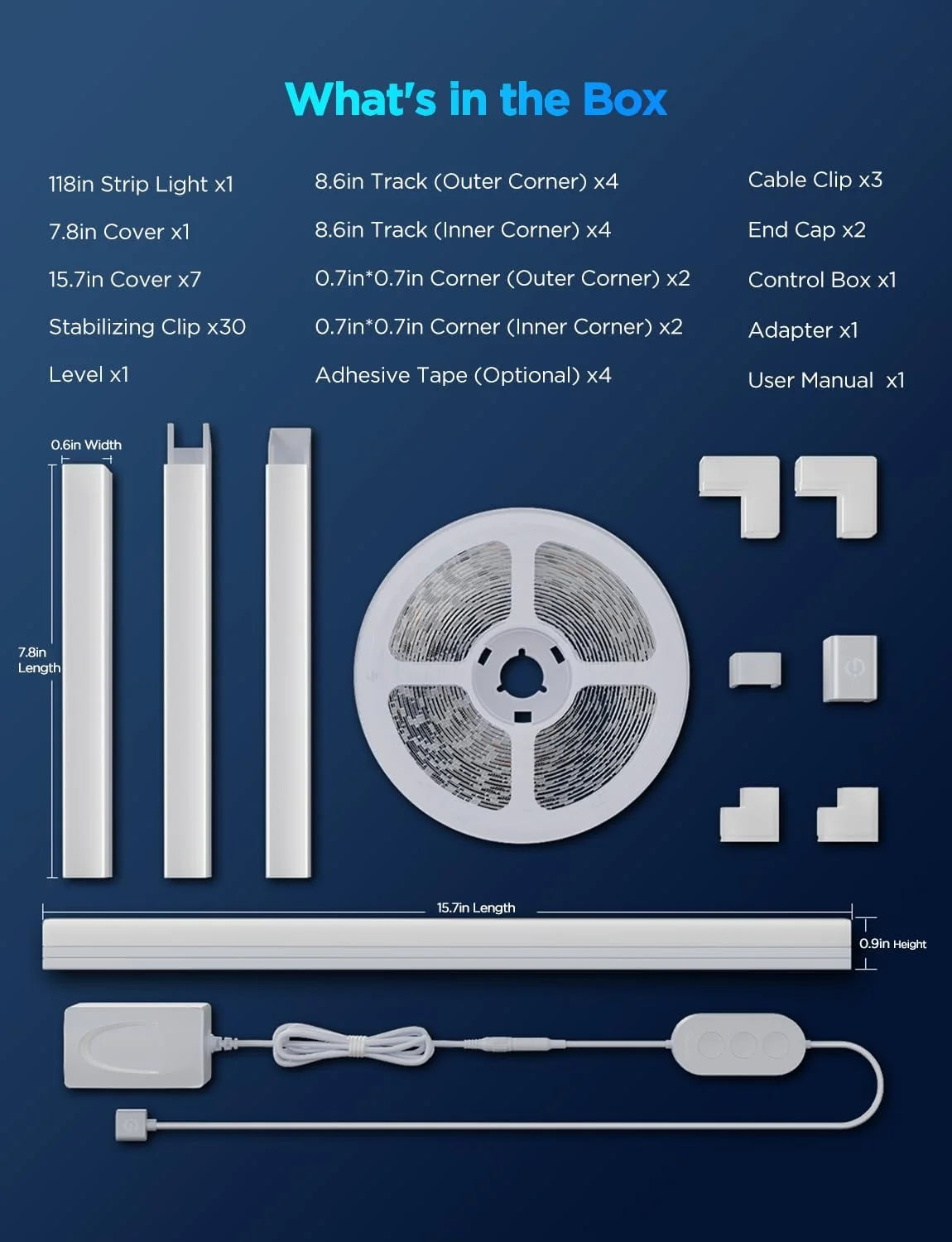 Govee RGBIC LED Strip Lights 16.4ft with Covers,Smart Control, APP, WiFi