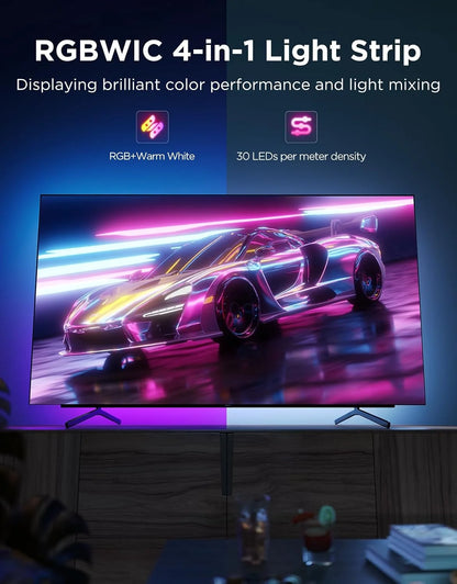 Govee TV LED Backlight 2, 18.4ft Cuttable TV Lights for 32-86 Inch TVs
