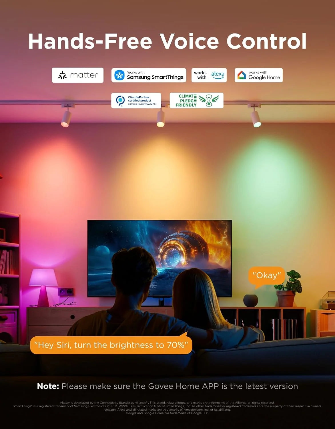 Govee Smart E12 Led Bulb, RGBWW Color Changing, 2.4GHz Only, 450 LM, 6 Pack