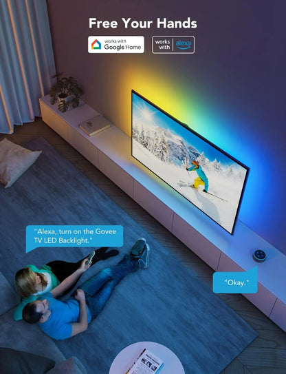 Govee TV LED Backlight, RGBIC Smart LED Strip Lights for 55-65 inch TVs