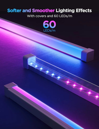 Govee RGBIC LED Strip Lights 16.4ft with Covers,Smart Control, APP, WiFi