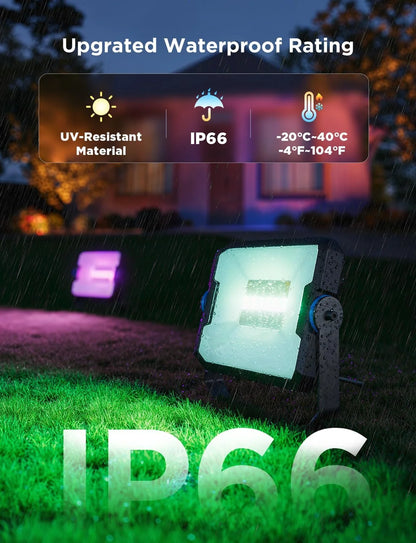 Govee Outdoor Flood Lights 2, RGBIC, IP66, Wired 6 Pack