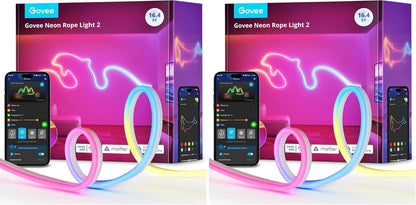 Govee RGBIC Neon Lights 16.4ft Works with Matter, Alexa, Google Assistant