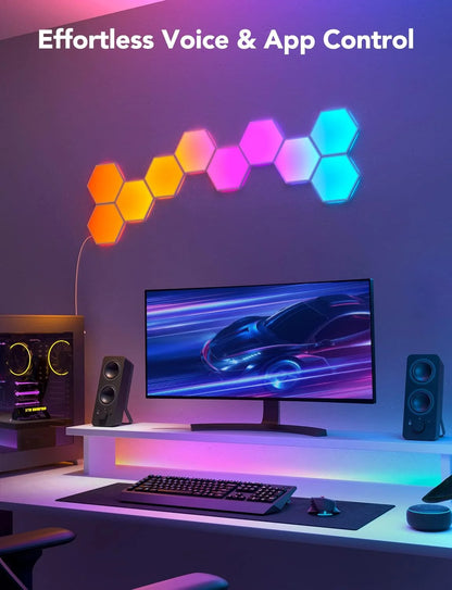 Govee Glide Hexa Light Panels, RGBIC Hexagon LED Wall Lights, Wi-Fi Smart Home Creative Wall Lights with Music Sync, Compatible with Alexa Google Assistant for Indoor Gaming Decor, 20 Pack