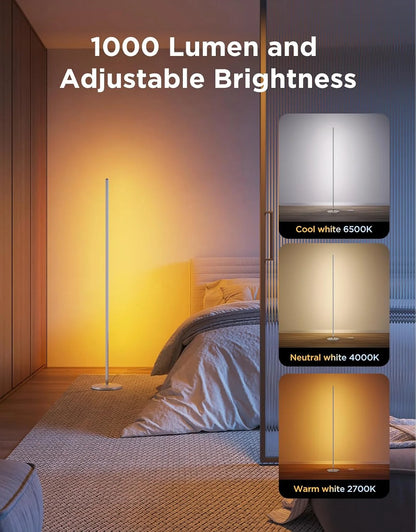 Govee RGBIC Floor Lamp Basic, 1000lm LED Corner Lamp, Champagne
