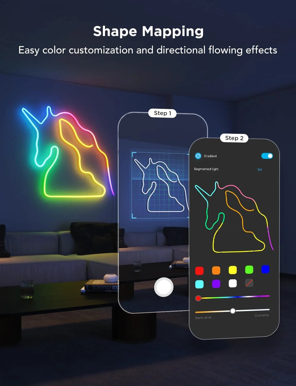 Govee RGBIC Neon Lights 16.4ft Works with Matter, Alexa, Google Assistant
