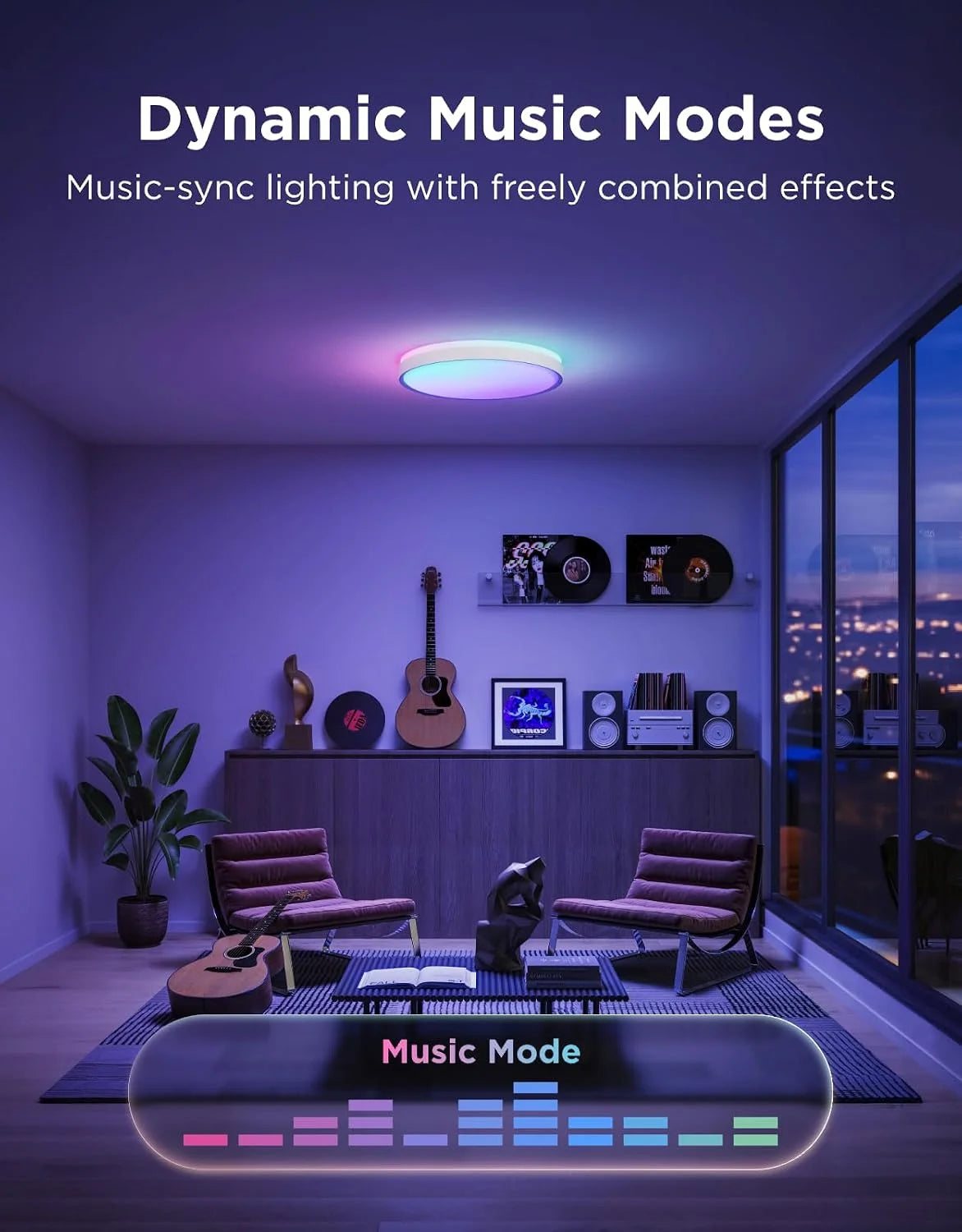 Govee Smart Ceiling Light 4300LM 15 Inch, RGBIC 2700K-6500K 1 Pack