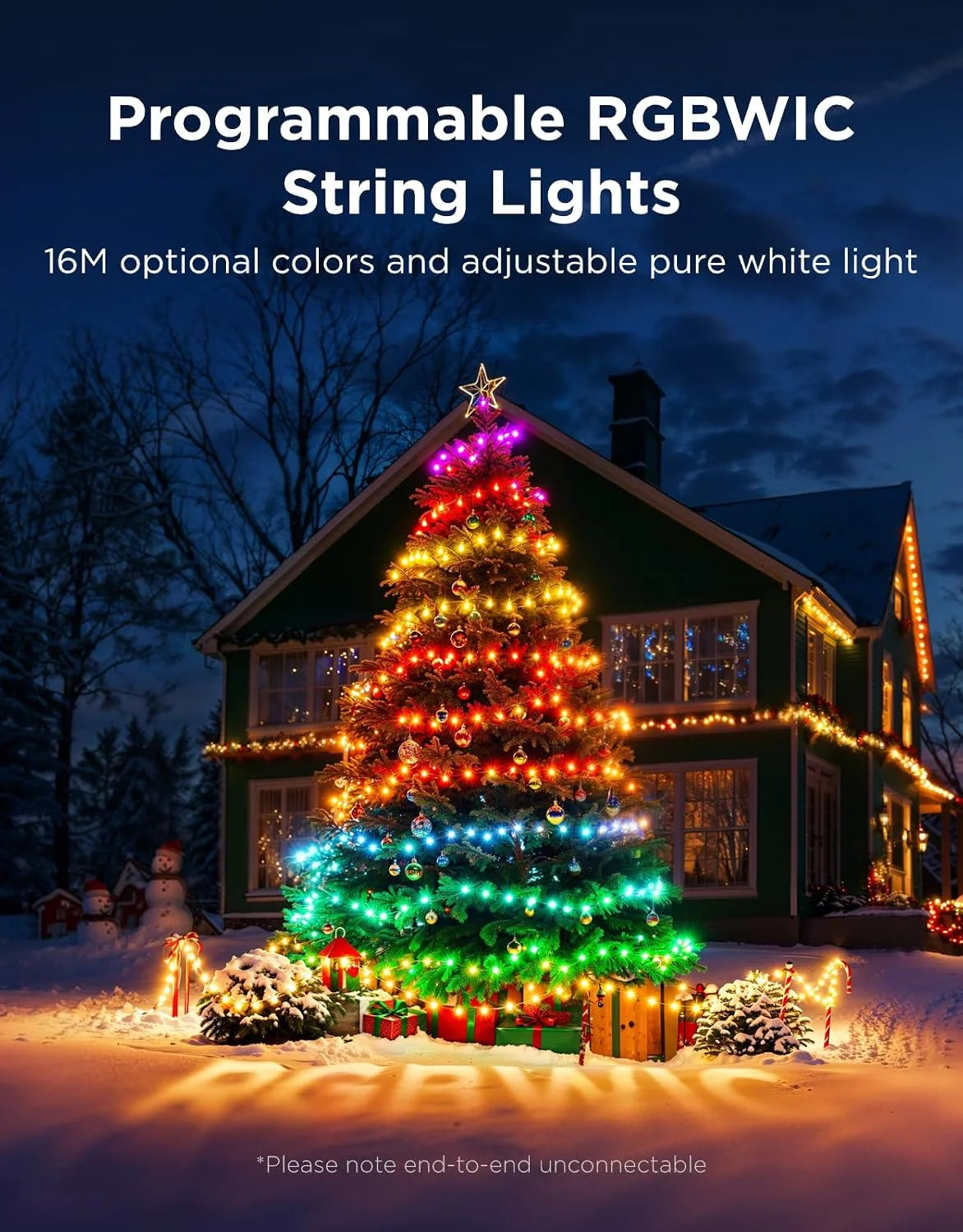 Govee Christmas Lights 2, 164FT 500LEDs String Lights for Decor, Green Wire