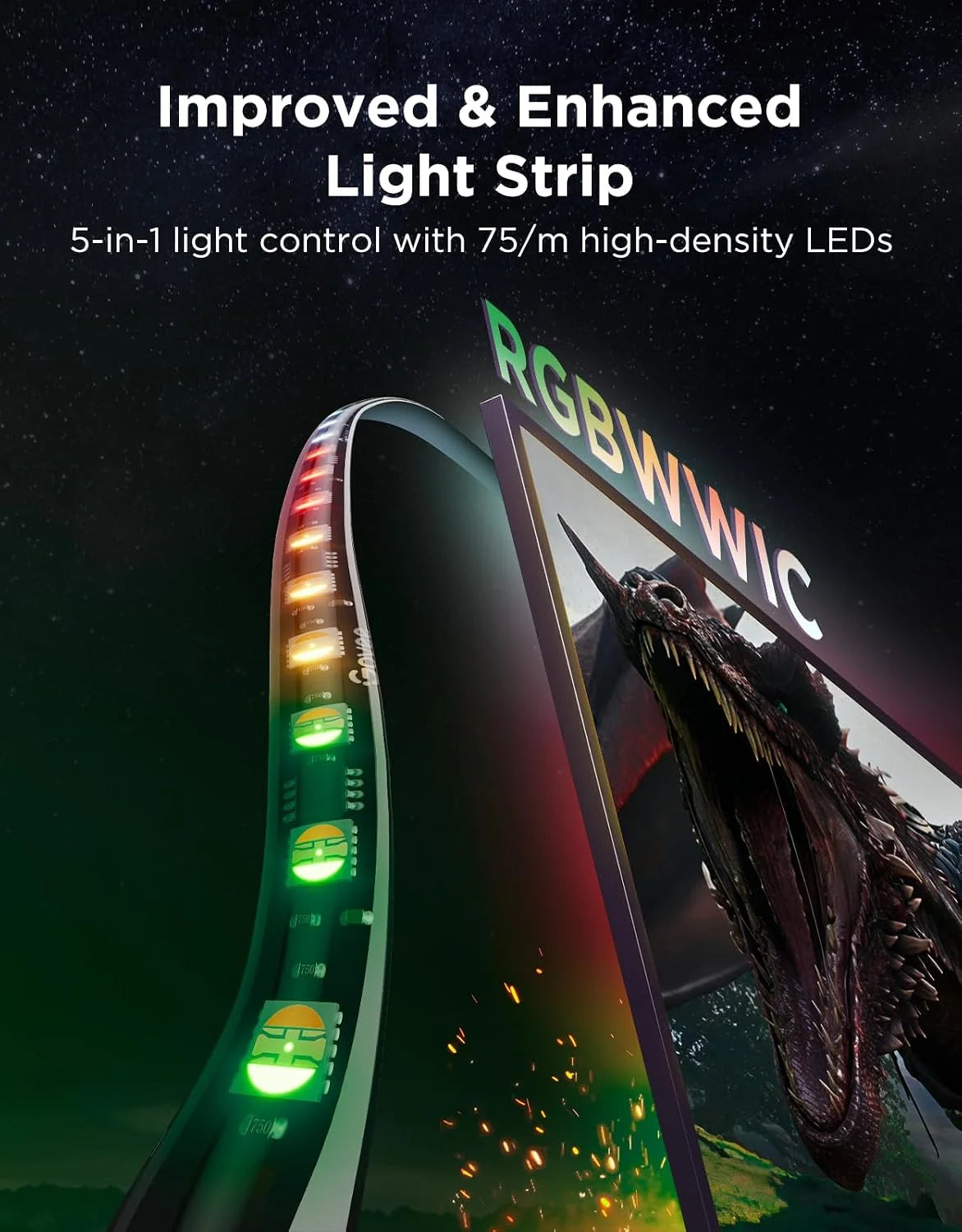 Govee TV Backlight 3 Pro with HDR Triple Camera, Sync to 75-85 Inch Screen