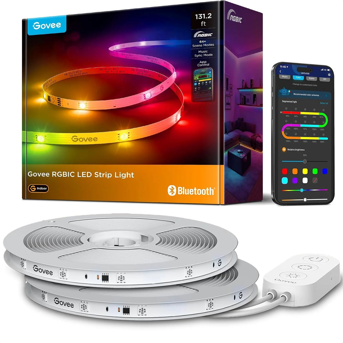 Govee 16.4ft RGBIC LED Strip Lights, LED Lights for Bedroom, APP Control