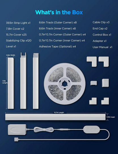 Govee RGBIC LED Strip Lights 16.4ft with Covers,Smart Control, APP, WiFi