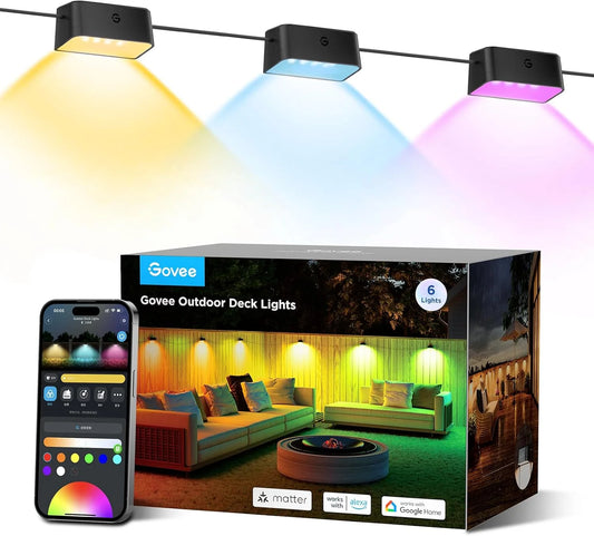 Govee RGBIC Outdoor Deck Lights, 4000K White Light, IP65 Smart Lights