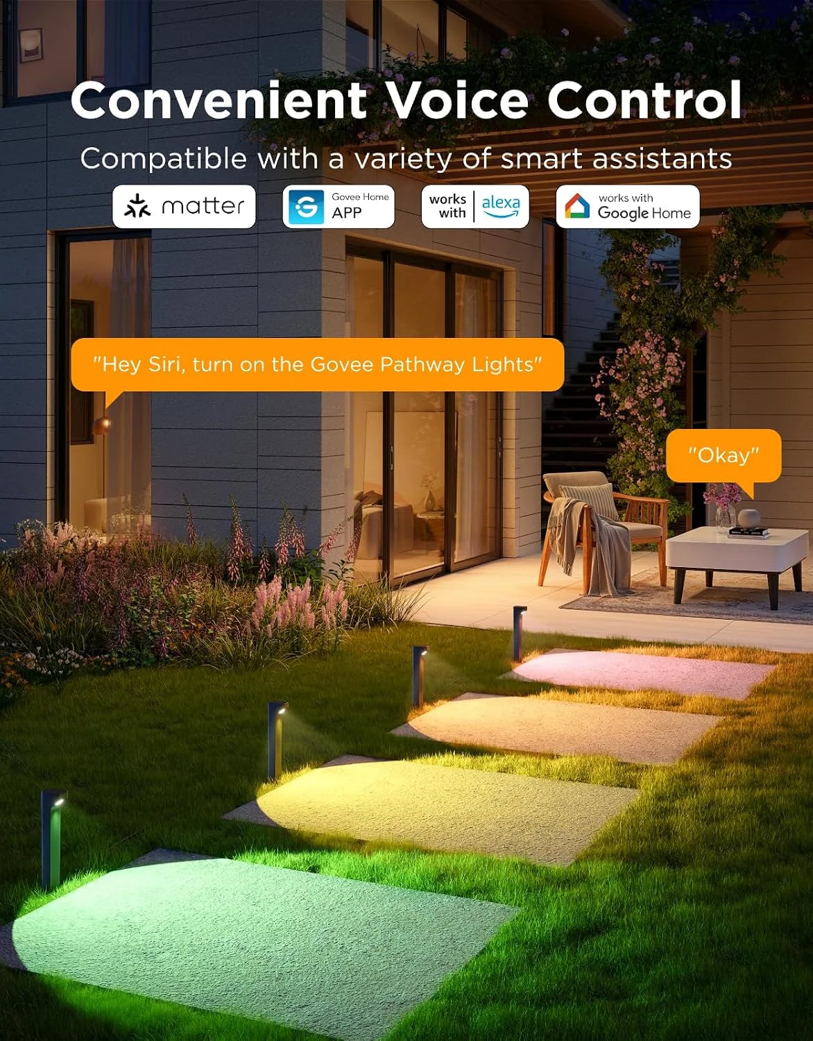 Govee Outdoor Pathway Lights 2 Lite, 8 Pack, 190 Lumens, IP67 Waterproof