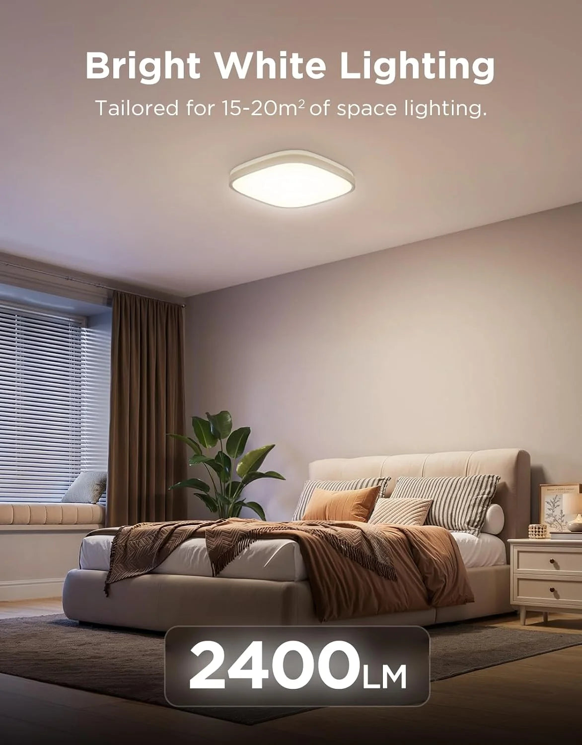 Govee Smart Ceiling Light, RGBWW and RGBIC 2400LM 12 Inch, Square 1 Pack