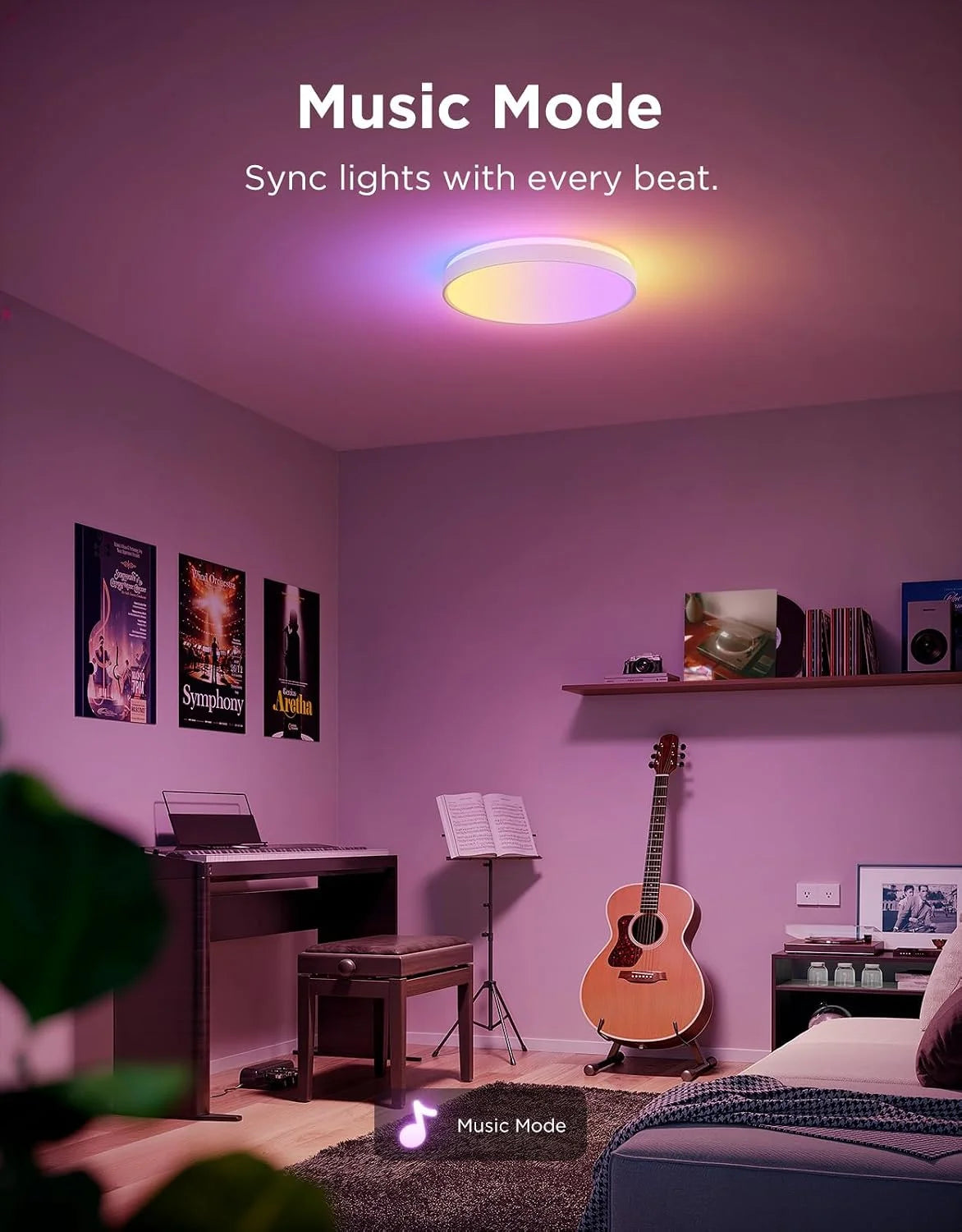 Govee Smart Ceiling Light 4300LM 15 Inch, RGBIC 2700K-6500K 1 Pack