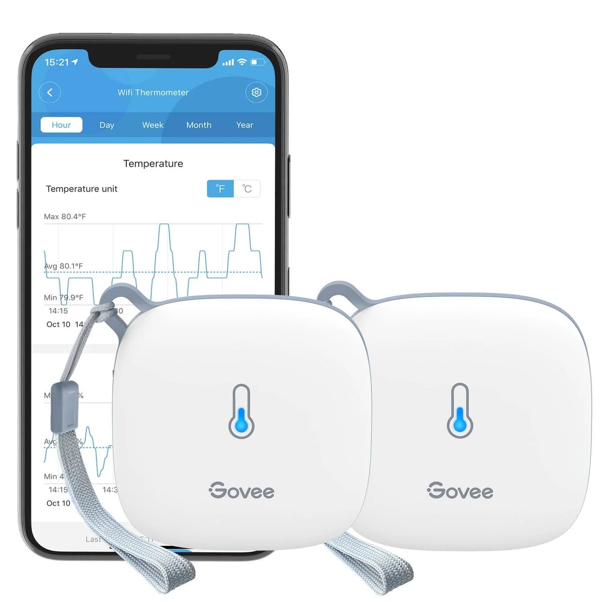 Govee WiFi Thermometer Hygrometer H5179 with App Notification Alert 2 Pack