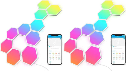 Govee Glide Hexa Light Panels, RGBIC Hexagon LED Wall Lights, Wi-Fi Smart Home Creative Wall Lights with Music Sync, Compatible with Alexa Google Assistant for Indoor Gaming Decor, 20 Pack