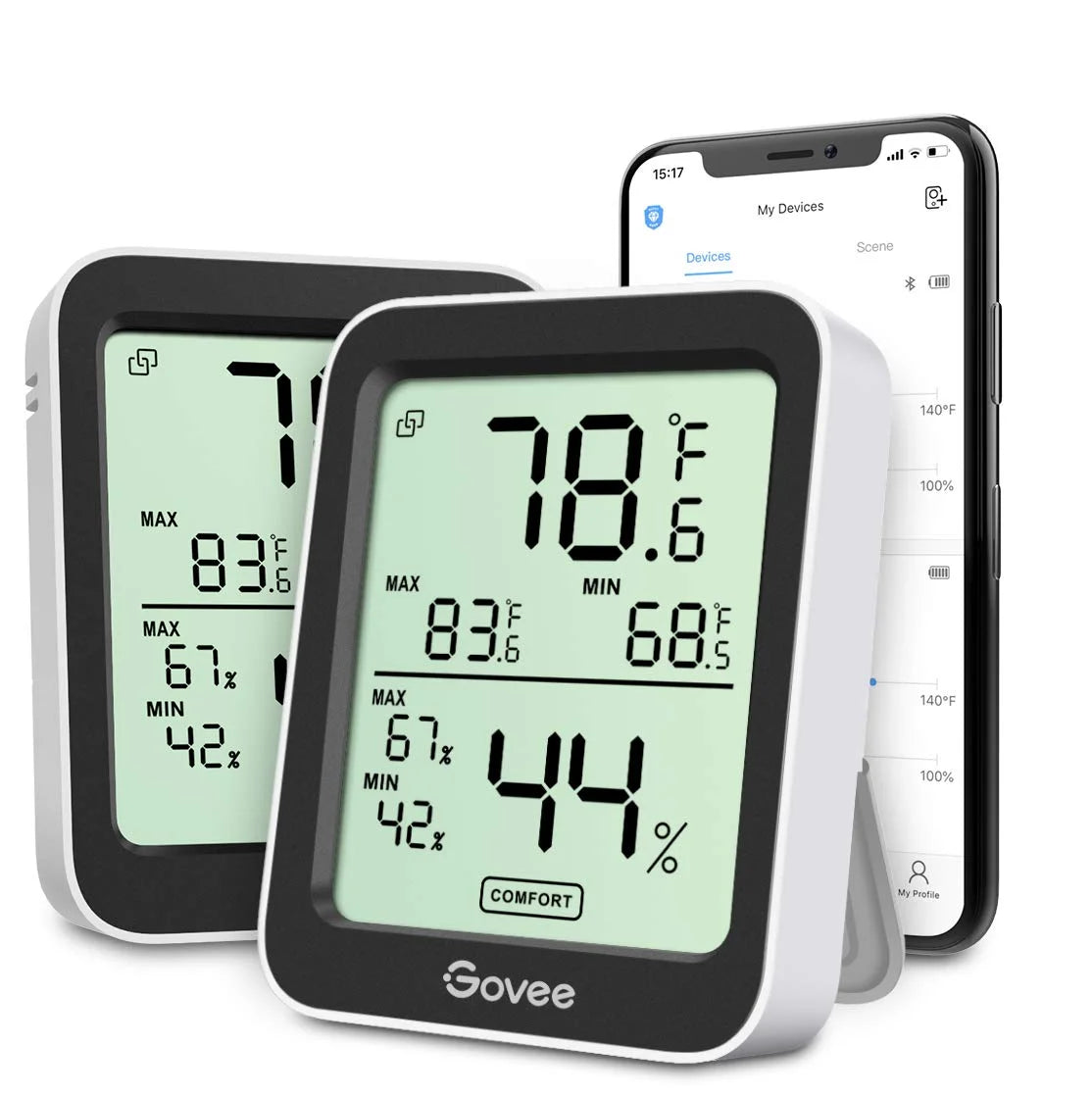 Govee Indoor Hygrometer Thermometer 3Pack H5075 with Bluetooth App Control