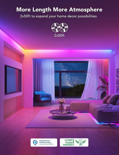 Govee 65.6ft RGBIC LED Strip Lights, Work with Alexa and Google Assistant