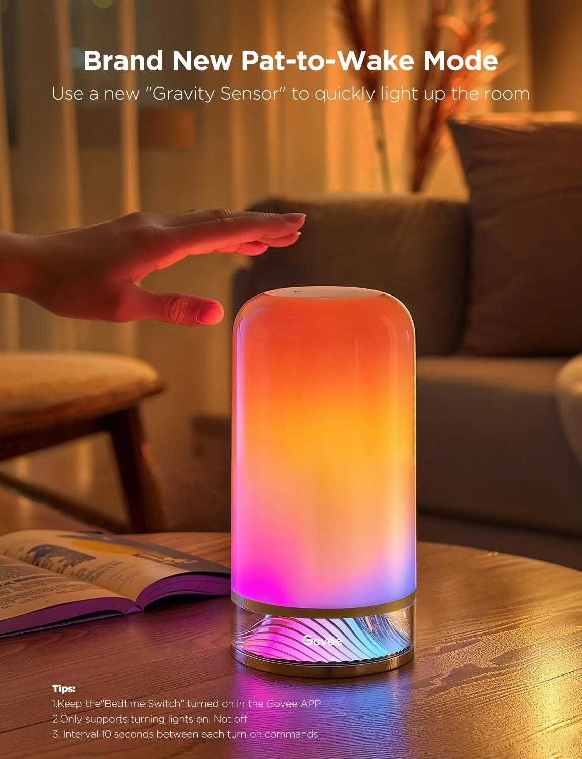 Govee RGBIC Smart Table Lamp 2, Touch Bedside Small Table Lamp (Corded)