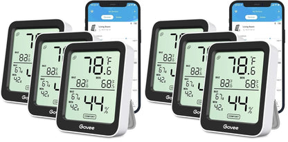 Govee Indoor Hygrometer Thermometer 3Pack H5075 with Bluetooth App Control