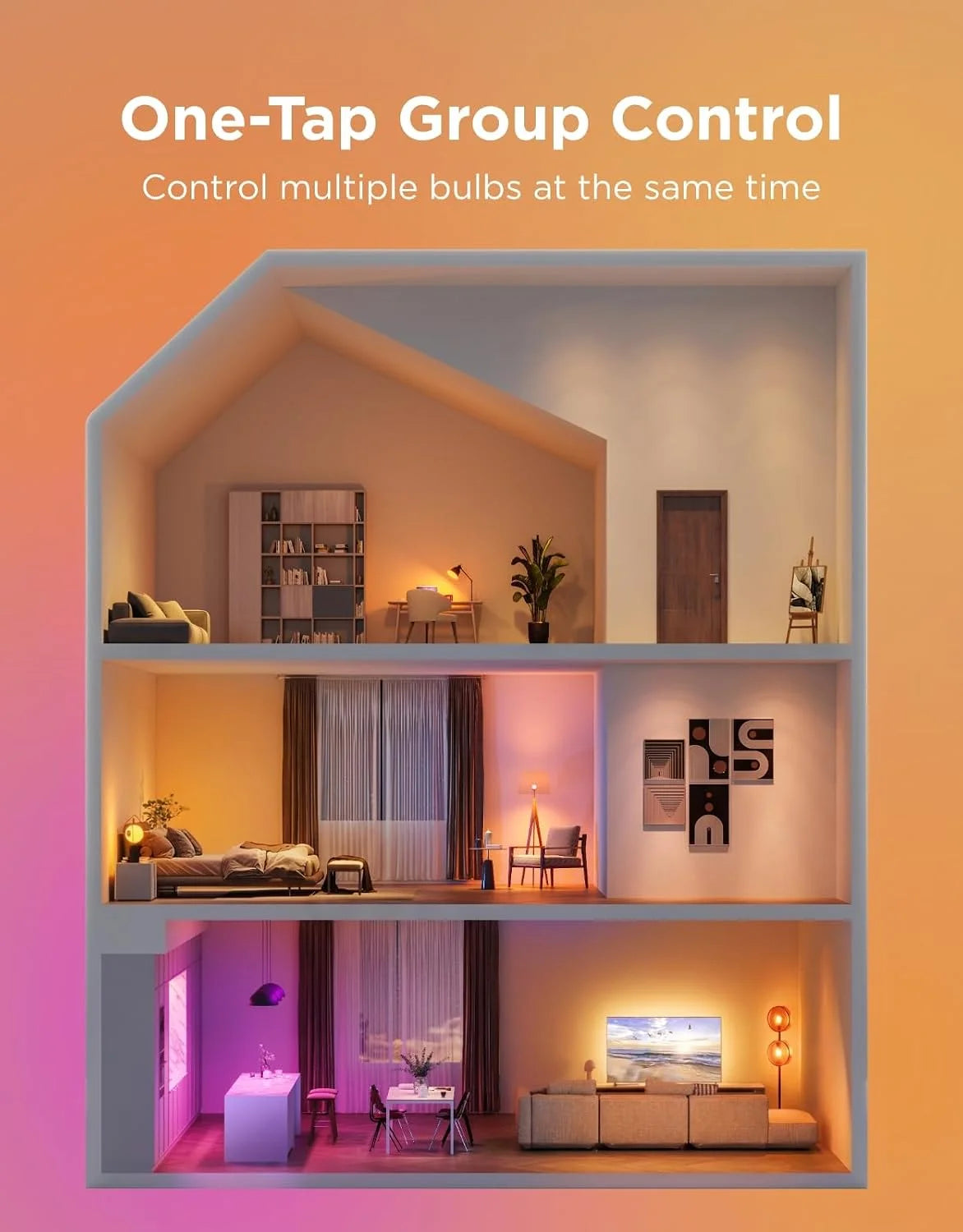 Govee Smart Light Bulbs, A19 LED Light Bulb, 800 Lumen, 6 Pack