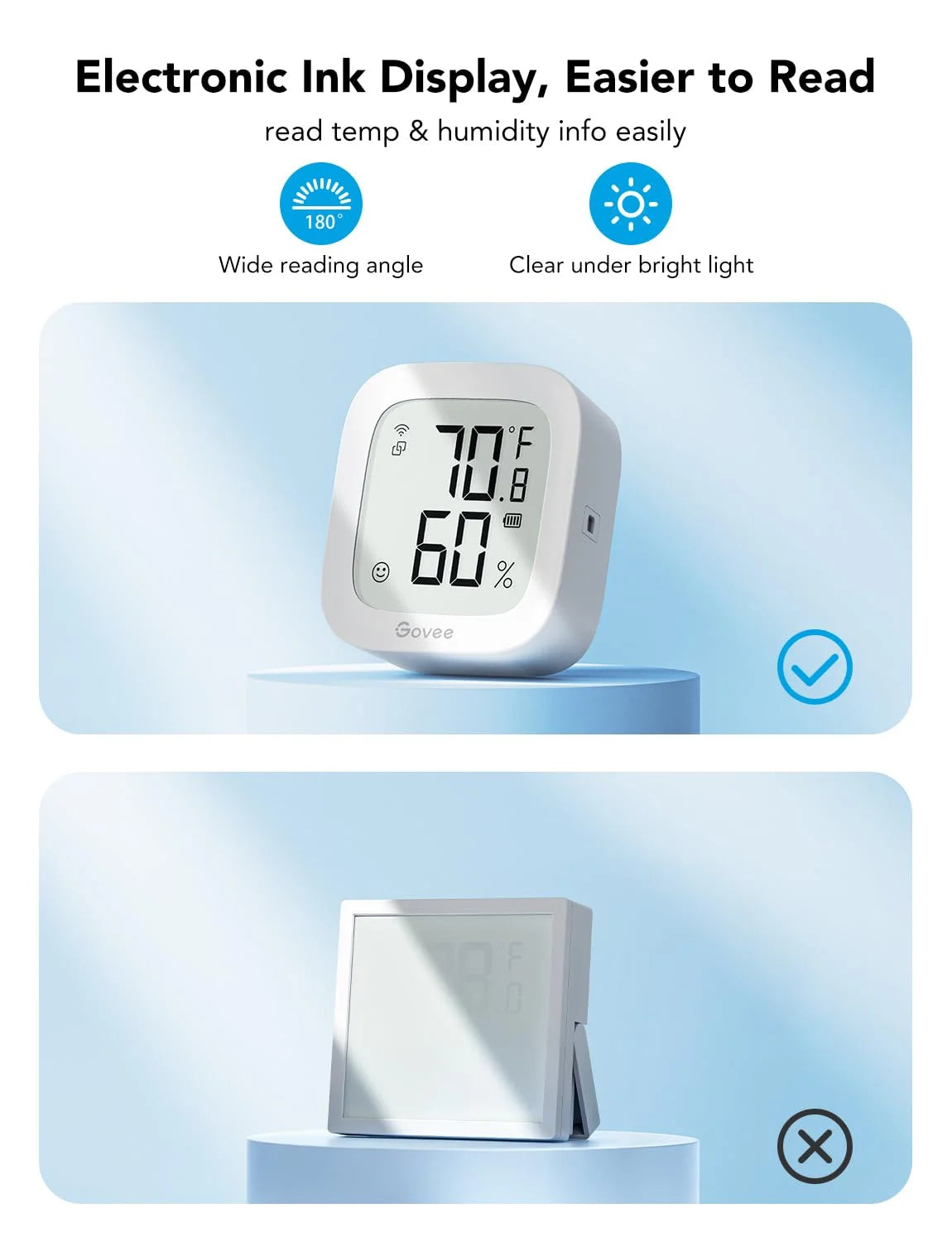 Govee WiFi Thermometer Hygrometer H5103 with Electronic Ink Display 3 Pack