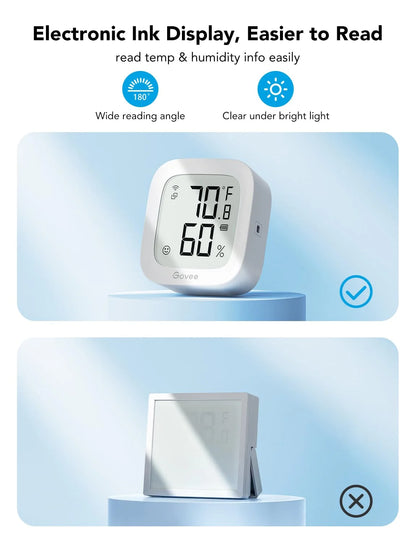Govee WiFi Thermometer Hygrometer H5103 with Electronic Ink Display 3 Pack