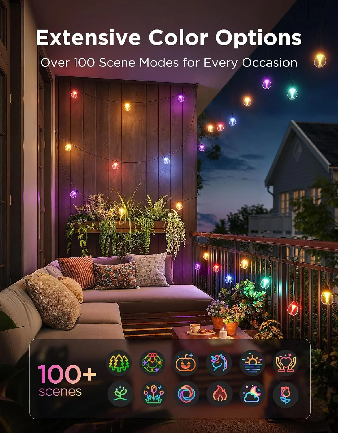 Govee Clear Bulb Outdoor String Lights, 96ft IP67 Patio & Backyard Lights