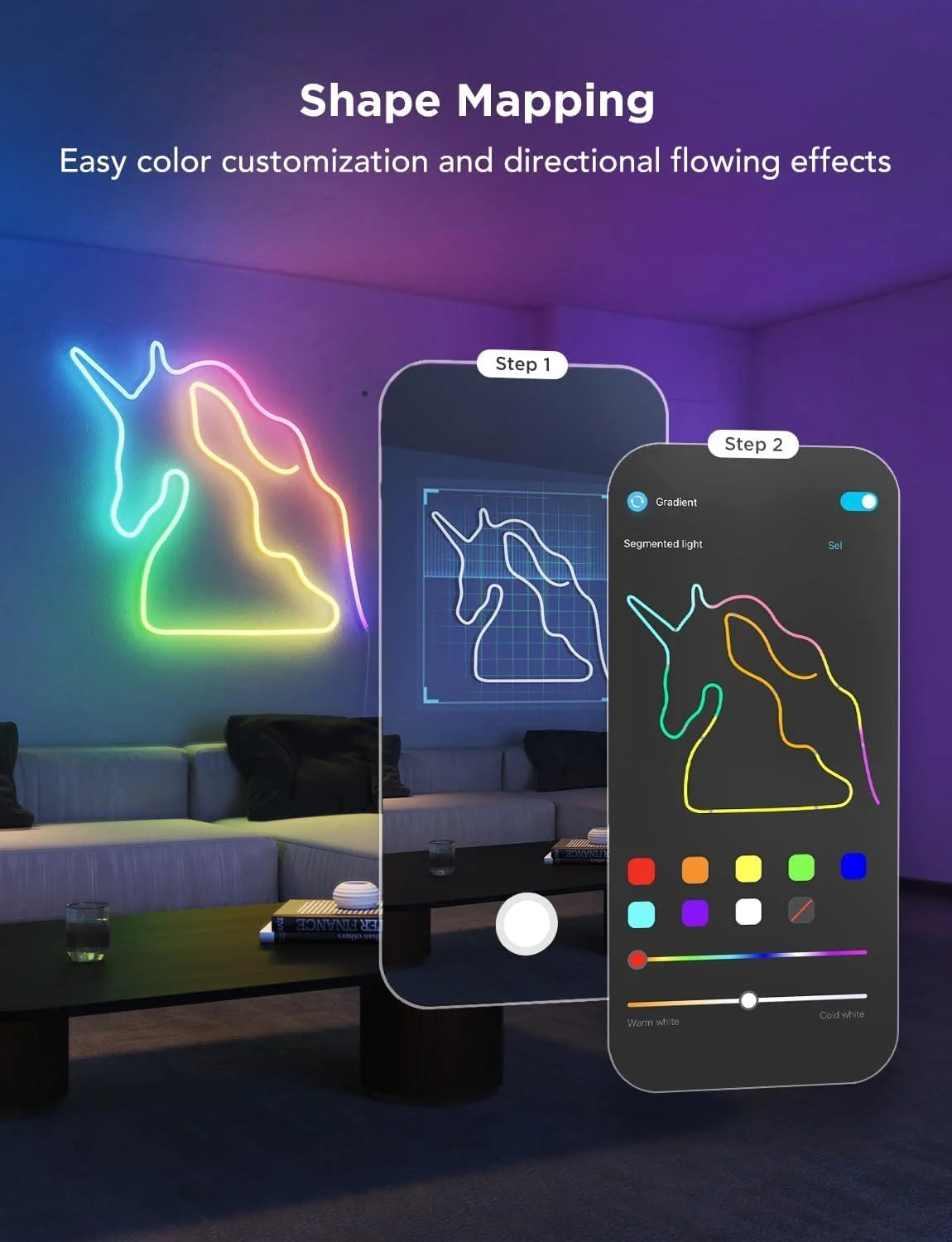 Govee RGBIC Neon Lights 16.4ft Works with Matter, Alexa, Google Assistant